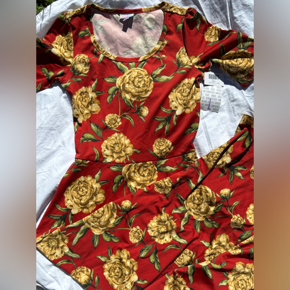 LuLaRoe Ana dress new with tags size large three-quarter sleeves ￼